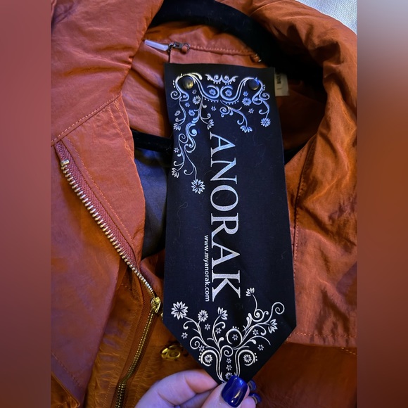 Anorak Burnt Orange Rain Jacket - NWT size S - Picture 2 of 5